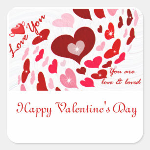 Pegatina Cuadrada El día de San Valentín, Amor_