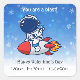 Pegatina Cuadrada El día de San Valentín en aula