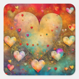 Pegatina Cuadrada El día de San Valentín Romantic Keepsake