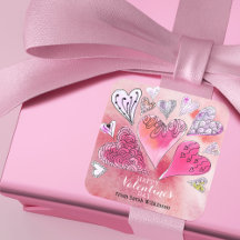 El día de San Valentín Romántico Doodle Watercolor