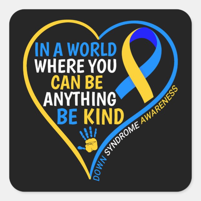 Pegatina Cuadrada El Día Mundial del Síndrome de Down 2023 (Anverso)
