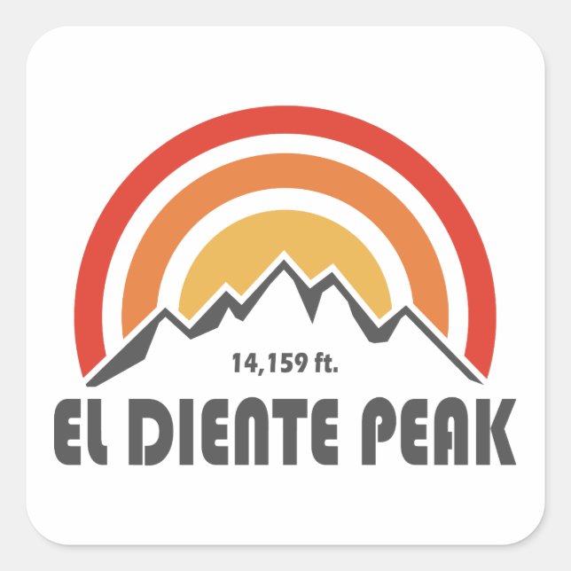 Pegatina Cuadrada El Diente Peak (Anverso)