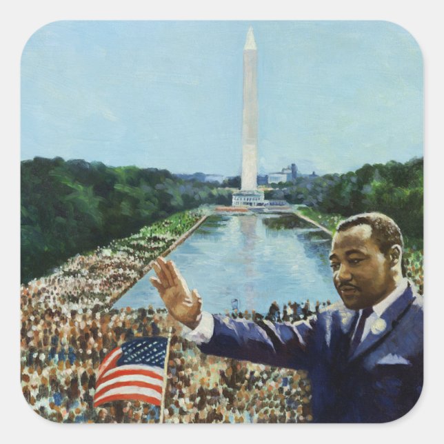 Pegatina Cuadrada El discurso conmemorativo de 2001 (Anverso)