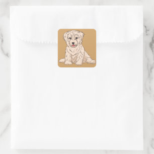Pegatina Cuadrada El diseño cutáneo de perro de la Habana