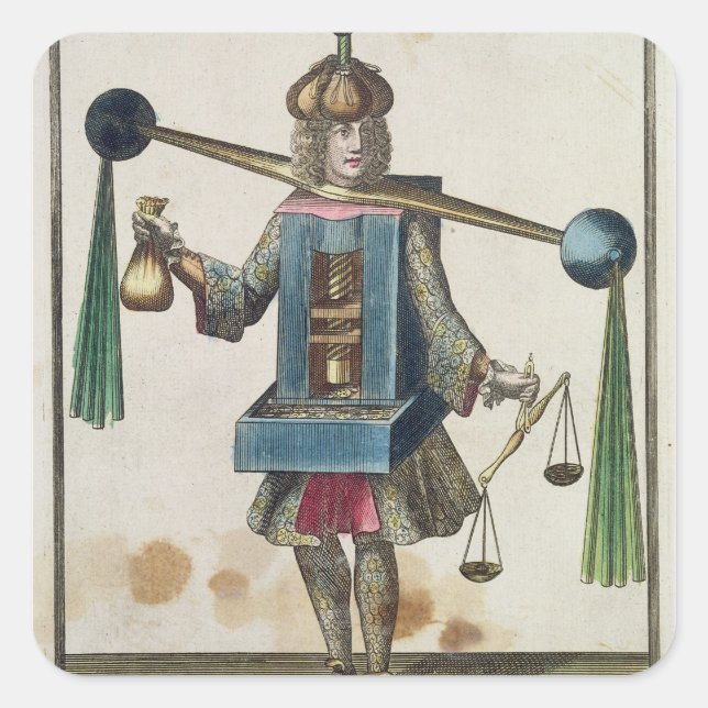 Pegatina Cuadrada El disfraz del pintor (Anverso)