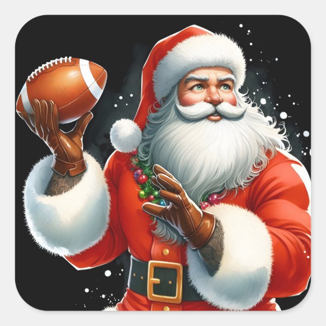 Pegatina Cuadrada El divertido fútbol de invierno de Santa María (Anverso)