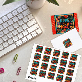 Pegatina Cuadrada El Divertido Hombre Sé Amable