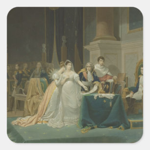Pegatina Cuadrada El divorcio de la emperatriz Josefina (1763-1814) 