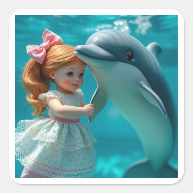 Pegatina Cuadrada El "DOLLphin" (Anverso)