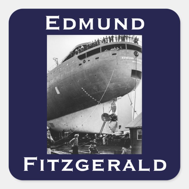 Pegatina Cuadrada El Edmund Fitzgerald (Anverso)