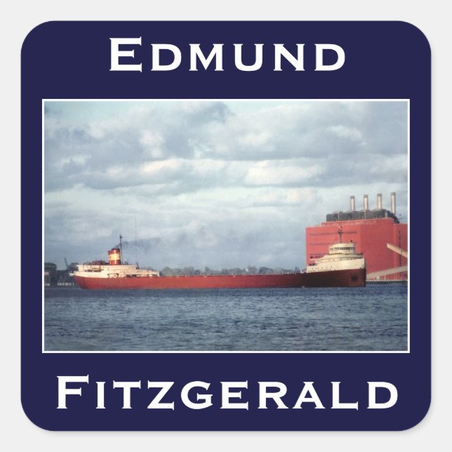 Pegatina Cuadrada El Edmund Fitzgerald (Anverso)