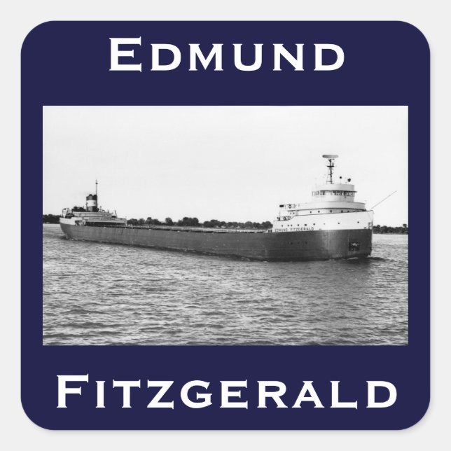 Pegatina Cuadrada El Edmund Fitzgerald (Anverso)