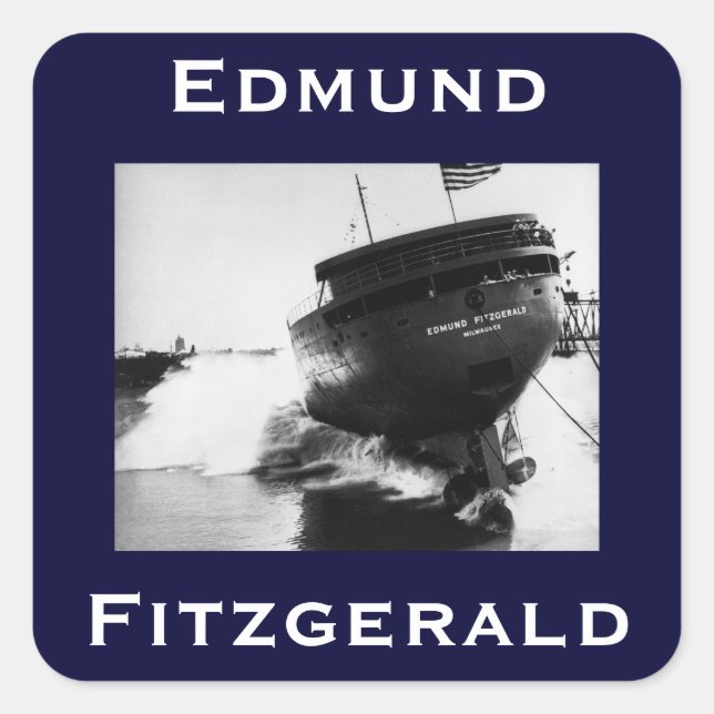 Pegatina Cuadrada El Edmund Fitzgerald (Anverso)