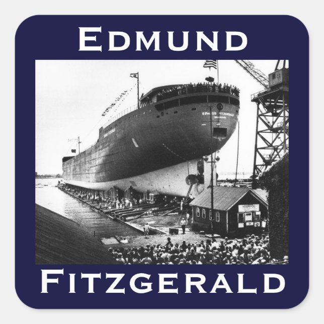 Pegatina Cuadrada El Edmund Fitzgerald (Anverso)
