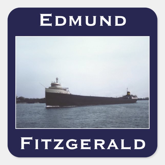 Pegatina Cuadrada El Edmund Fitzgerald (Anverso)