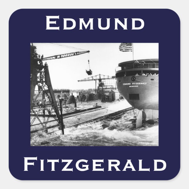 Pegatina Cuadrada El Edmund Fitzgerald (Anverso)
