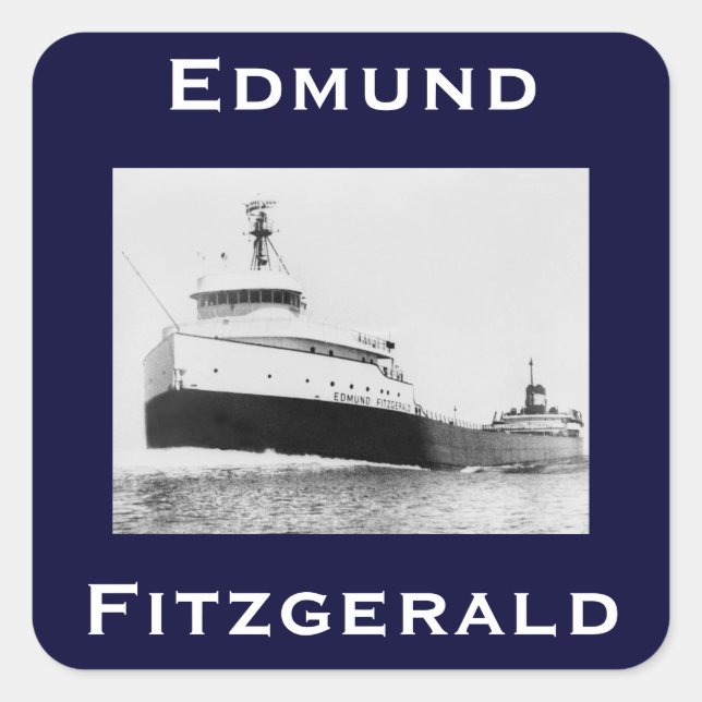 Pegatina Cuadrada El Edmund Fitzgerald (Anverso)
