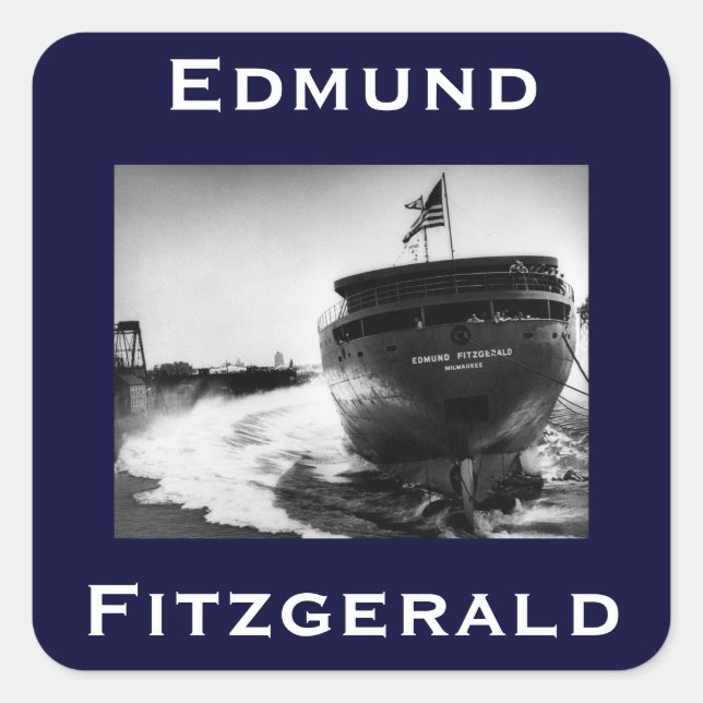 Pegatina Cuadrada El Edmund Fitzgerald (Anverso)