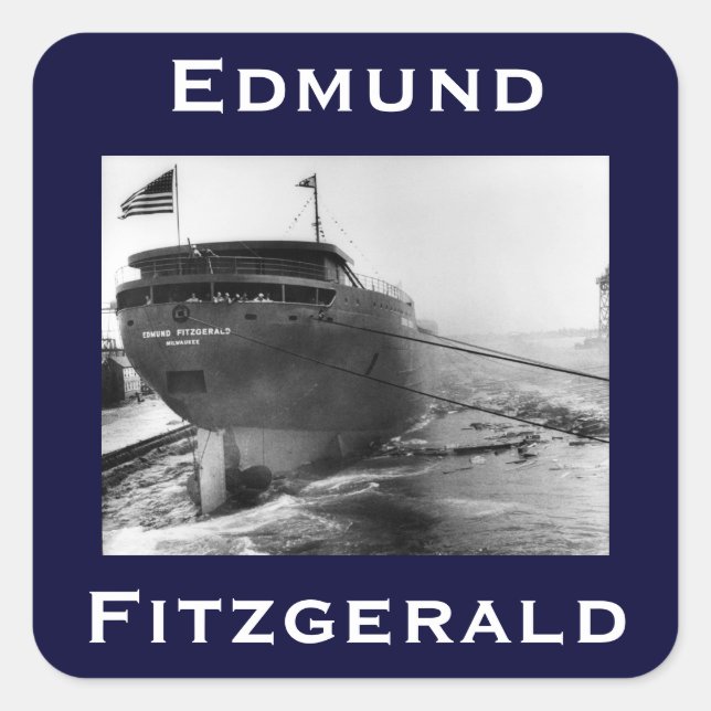 Pegatina Cuadrada El Edmund Fitzgerald (Anverso)