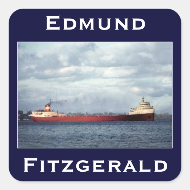 Pegatina Cuadrada El Edmund Fitzgerald (Anverso)