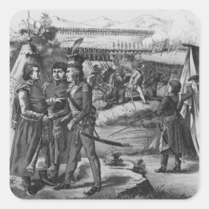 Pegatina Cuadrada El ejército de Tadeusz Kosciuszko, 1794