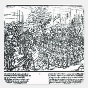 Pegatina Cuadrada El ejército inglés que marcha con sir Henry Sidney