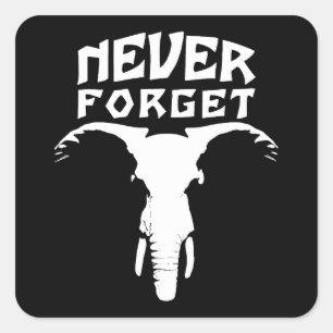 Pegatina Cuadrada El elefante nunca se olvida