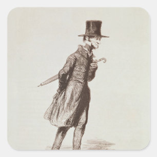 Pegatina Cuadrada El empleado