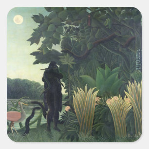 Pegatina Cuadrada El encantador de serpientes, 1907
