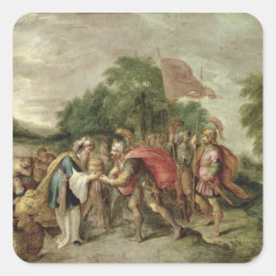Pegatina Cuadrada El encuentro de Abraham y Melquisedec