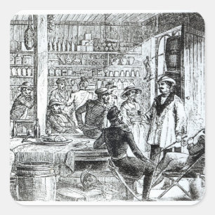 Pegatina Cuadrada El encuentro de Mary Seacole y Alexis Soyer