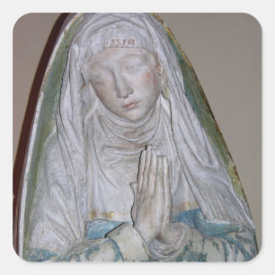 Pegatina Cuadrada El Entombment, detalle de una santa hembra rezando