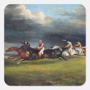 Pegatina Cuadrada El Epsom Derby, 1821