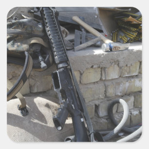 Pegatina Cuadrada El equipo de un infante de marina