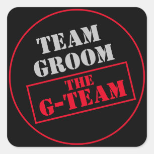 Pegatina Cuadrada El equipo G-Team Groom