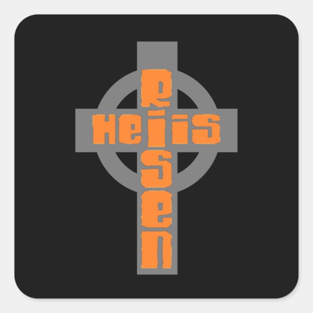 Pegatina Cuadrada Él es Risen (Anverso)