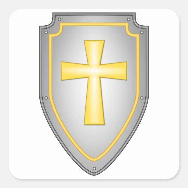Pegatina Cuadrada El Escudo De La Fe (Anverso)