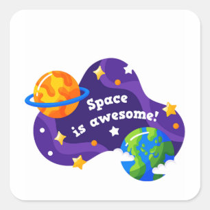 Pegatina Cuadrada El espacio es impresionante