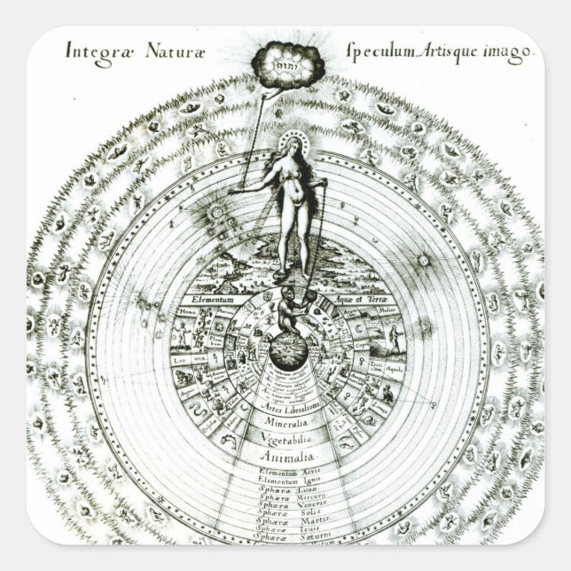 Pegatina Cuadrada El espejo de la naturaleza como un todo, una semej (Anverso)
