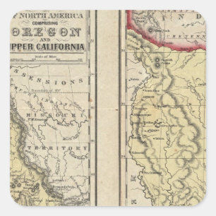 Pegatina Cuadrada El Estado De Texas