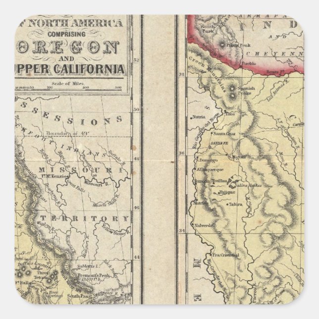 Pegatina Cuadrada El Estado De Texas (Anverso)