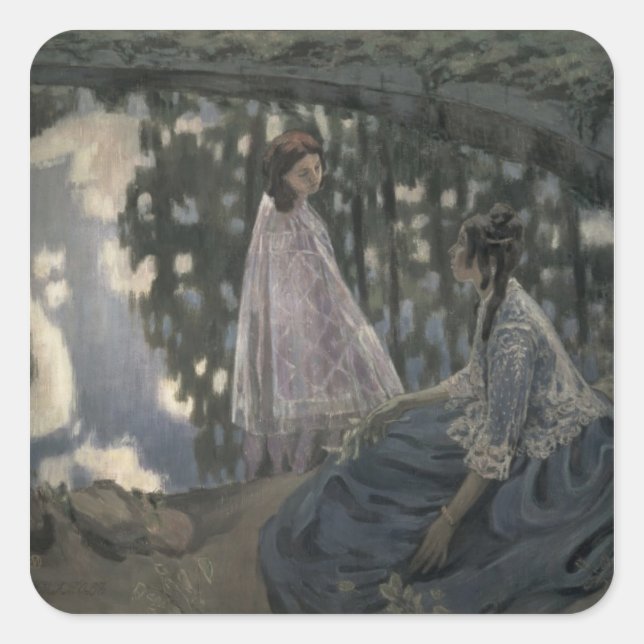 Pegatina Cuadrada El estanque, 1902 (Anverso)