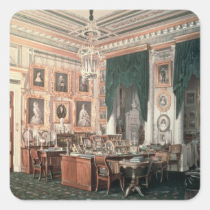 Pegatina Cuadrada El estudio de Alejandro III en el palacio de