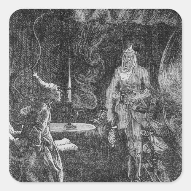 Pegatina Cuadrada El fantasma de Marley (Anverso)