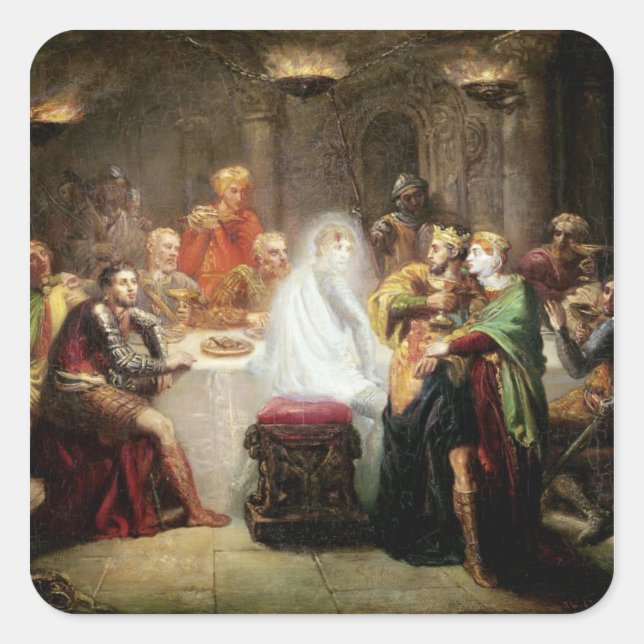 Pegatina Cuadrada El fantasma del Banquo (Anverso)