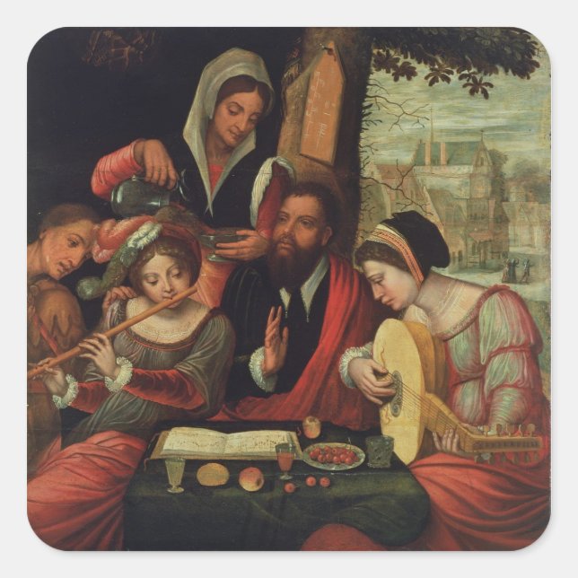 Pegatina Cuadrada El Fiesta musical (Anverso)