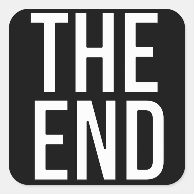 Pegatina Cuadrada El fin (Anverso)
