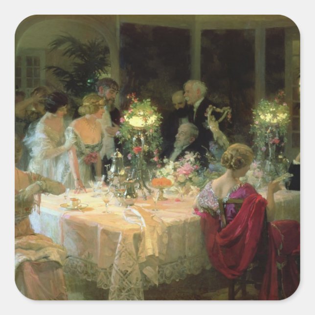 Pegatina Cuadrada El fin de la cena, 1913