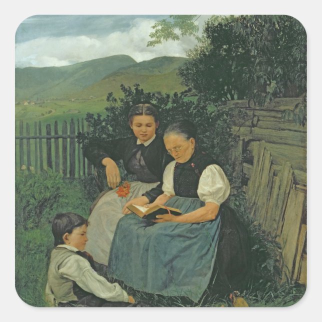 Pegatina Cuadrada El fin del día, 1868 (Anverso)