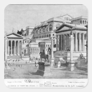 Pegatina Cuadrada El Foro Romano de la Antigüedad